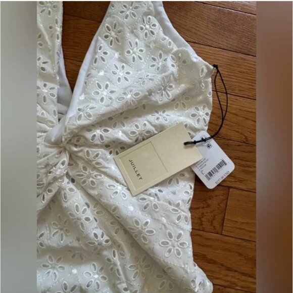 Free People Juillet NWT White Eyelets One-Piece Swimsuit size L - Picture 7 of 10